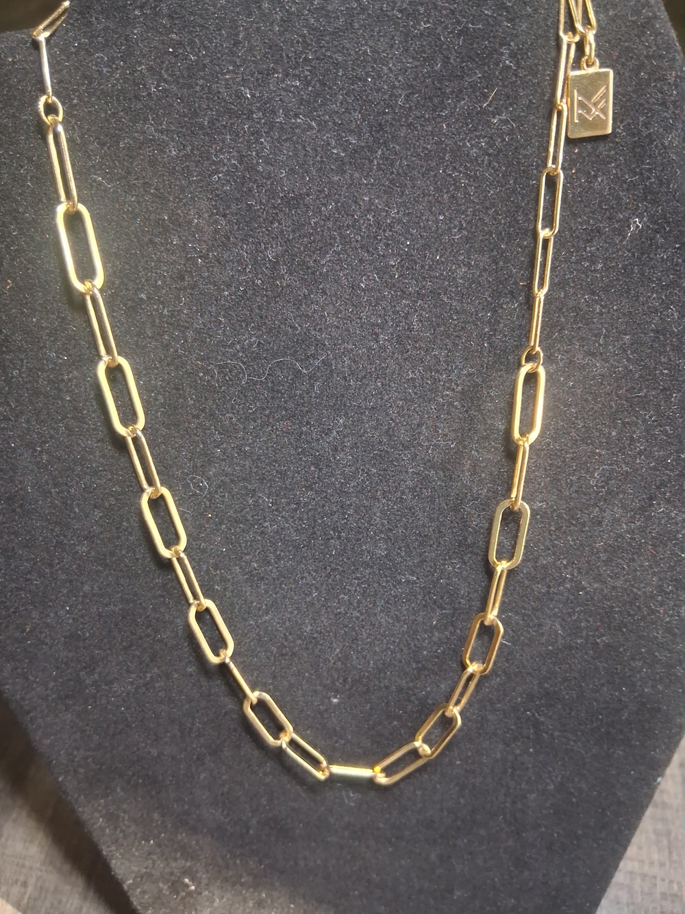 Miranda Frye Long Gold Plated Safety Pin Chain Necklace